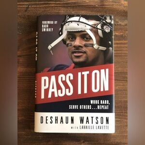 Deshaun Watson PASS IT ON Work Hard Serve Others. . . Repeat Hard Cover Book New